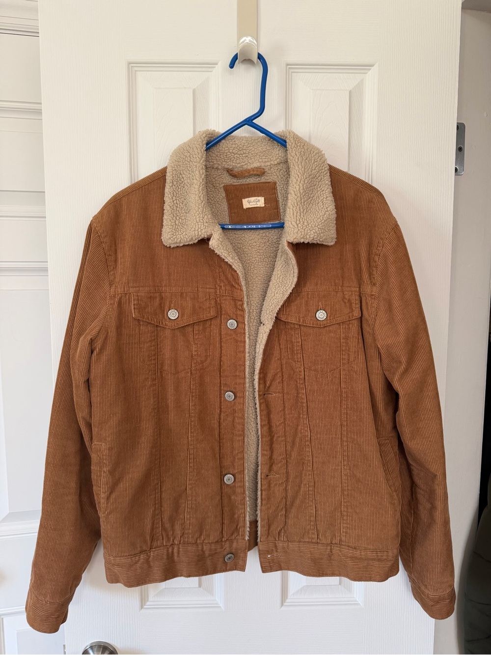 Brandy Melville Tan Corduroy Sherpa-Lined Jacket